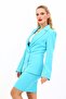Men's Collar Button Detailed Jacket-Turquoise - 1065100 - 2