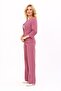 Zero Collar Plain Short Jacket & Wide Leg Pants Set-Rose - 1015520 - 5