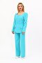 Square Collar Jacket & Wide Leg Trousers-Turquoise - 1075520 - 5