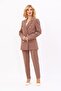 Men's Lapel Collar Blazer Jacket & Slim Fit Trousers - Brown - 1034510