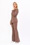 Zero Collar Buttoned Jacket & Spanish Flare Trousers - Brown - 1064530 - 2