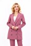 Men's Collar Double Breasted Long Jacket-Rose - 2