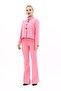 Buttoned Mini Jacket & Flared Trousers Set-Pink - 1010530 - 5