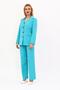 Men's Collared Vest Jacket & Wide Leg Trousers-Turquoise - 1076520 - 5