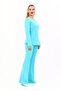 Zero Collar Buttoned Jacket & Spanish Flare Trousers-Turquoise - 1064530 - 3