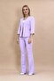 V-Neck Short Jacket & Flared Trousers Set - Violet - 1016530 - 4