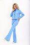 Buttoned Mini Jacket & Flared Trousers Set - Sky Blue - 1010530