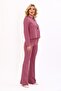 Buttoned Mini Jacket & Flared Trousers Set - Rose - 1010530 - 4