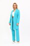 Shawl Collar Long Jacket & Wide Leg Trousers-Turquoise - 1001520 - 5
