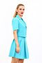 Men's Collared Short Jacket-Turquoise - 1053100 - 5