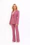 Men's Collared Button Detailed Jacket & Spanish-Cuff Trousers-Rose - 1065530 - 2