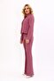 Buttoned Mini Jacket & Flared Trousers Set - Rose - 1010530 - 5