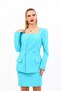 Square Collar Jacket-Turquoise - 1075100 - 2