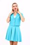 Men's Collared Short Jacket-Turquoise - 1053100 - 2