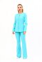 Zero Collar Buttoned Jacket & Spanish Flare Trousers-Turquoise - 1064530 - 5