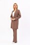 Shawl Collar Long Jacket & Spanish Flare Trousers - Brown - 1001530