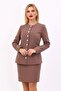Zero Collar Buttoned Jacket - Brown - 1064100