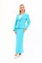 Men's Lapel Single Button Classic Jacket & Long Straight Slim Skirt - Turquoise - 1045553