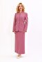 Self-Standing Collar Jacket & Long Straight Tight Skirt-Rose - 1072553