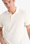 100% Cotton Regular Fit Polo Neck Short Sleeve Basic Plain Pique Fabric T-Shirt C1293Ax24Sp - 3