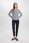 Sigaret Satin Trousers Navy Blue Regular Waist Basic Flat Elastic Waist Straight Leg J8743Az24Wn - 5