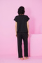 Black Lace Detailed Crew Neck Knitted Pajama Set - 3