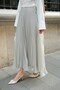 Women's zipper detailed chiffon skirt water green - 3