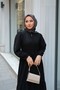 Women's Waist Gathered Dress Black - 5