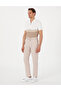 Beige Carrot Fit 100% Linen Drawstring Canvas Pants with Elastic Waist 50301811-Vr011 - 3