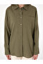 Khaki Oversize Linen Blended Long Sleeve Shirt 50313128 -Vr027 - 6