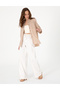 Beige Oversize Linen Blended Long Sleeve Shirt 50313128 -Vr011 - 4
