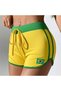 Yellow vintage brasil green stripe Piped short shorts