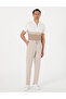 Beige Carrot Fit 100% Linen Drawstring Canvas Pants with Elastic Waist 50301811-Vr011