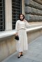 Women's Guipure Detailed Suit Cream - 2