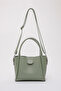 Mint Green Shk190 Faux Leather Snap Hand, Arm and Shoulder Bag with Removable Makeup Bag - 5