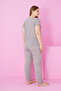 Grey Soft Touch Thin Seasonal Plus Size Lace Detail Knitted Pajama Set 7867 - 3