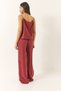 Women's Burgundy Strappy Woven Modal Blouse Pants Bottom-Top Set 9298 60281024 - 7
