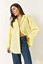 Women's Lemon Yellow Oversize Terry Cotton Poplin Shirt 34225 60284043 - 5