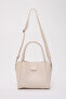 Cream Shk190 Faux Leather Snap Hand, Arm and Shoulder Bag with Removable Makeup Bag - 4