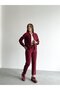 4S Women's Top Zippered Coat and Very Thin Fabric Trousers Suit