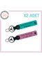 Motorcycle 2-Key Chain, Souvenir with Plate Written for Gas Enthusiasts, Dark Turquoise - Pink