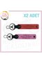 Special for Drivers of Roads, 2-Piece Keychain with Name Plate and Blood Group Writing, Pomegranate Flower-Pink