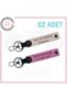 Plate and Name Written, Very Special Gift, Powder-Pink, Custom Biker 2-Piece Keychain with Your Name