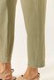 Women's Khaki Tie-Waist Leg Detail Pocketed Linen Carrot Trousers Yp5134 60283180 - 6