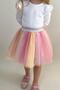 Girl's Tutu Skirt with Colorful Tulle, Ages 5-12, Mixed Colors - 2