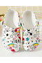 SAPS All Over Printed Backstrap Clogs - White - 4