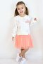 Girls' Long Sleeve Dress Swan Pattern Glitter Crown Printed 1.5-5 Years, Ecru