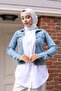 Buttoned Denim Jacket Light Denim 6027 - 3