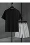 New York Usa Printed Oversize Unisex T-Shirt Shorts Set - 3
