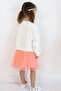 Girls' Long Sleeve Dress Swan Pattern Glitter Crown Printed 1.5-5 Years, Ecru - 4
